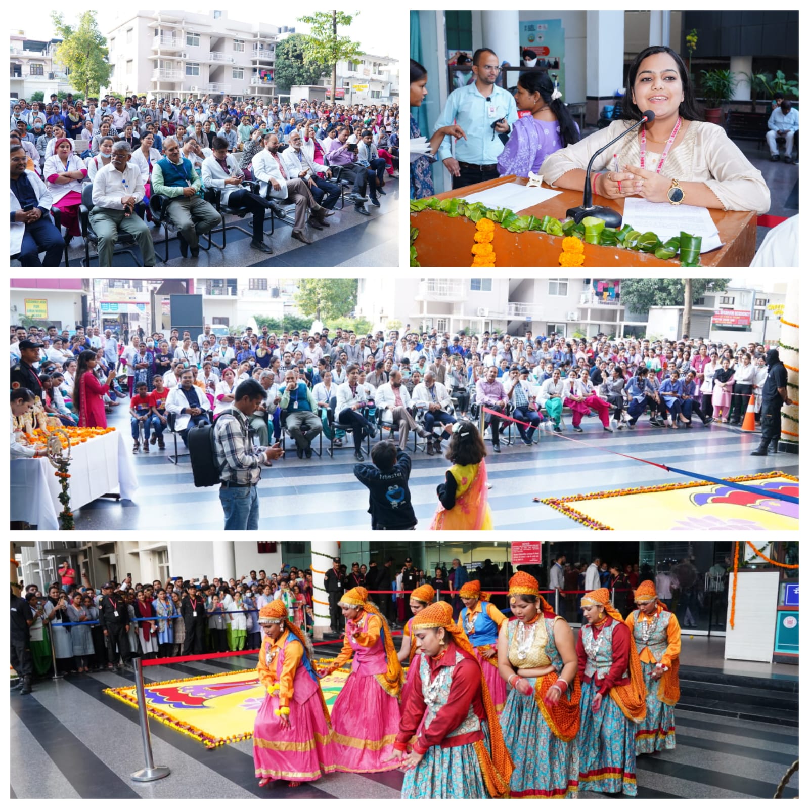 बधाई:इन्दिरेश अस्पताल मे सांस्कृतिक प्रस्तुतियों के साथ स्टाफ ने दी प्रकाशोत्सव की बधाई