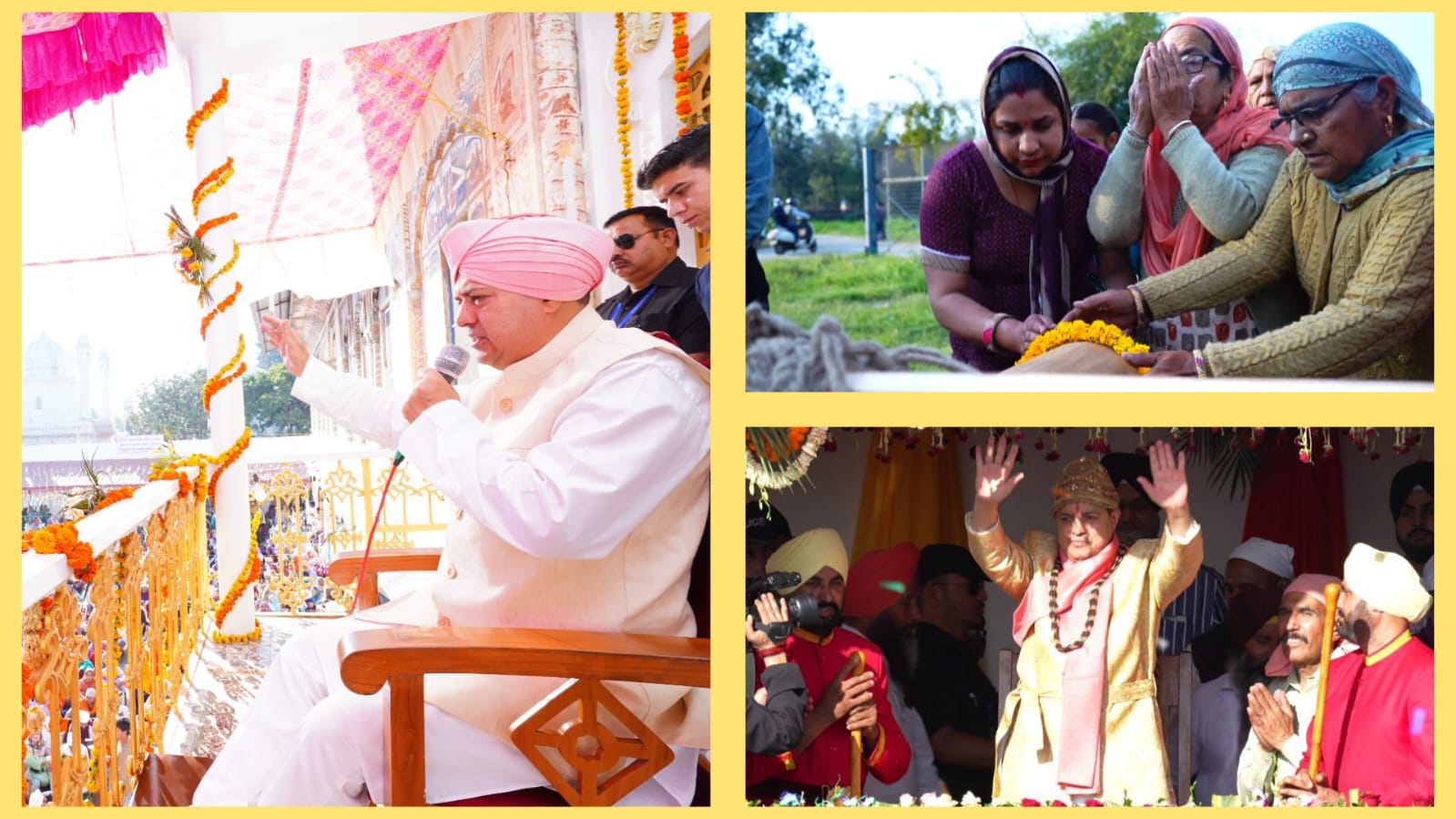 श्री दरबार साहिब के सज्जादे गद्दी नशीन महंत देवेन्द्र दास महाराज ने संगतों को दर्शन देकर दिये आशीर्वाद