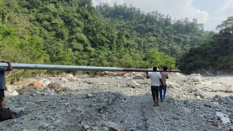 नंदा चौकी के पास वैकल्पिक पुल निर्माण युद्धस्तर पर, डीएम बंसल का पांवटा राजमार्ग पर वाहनों के लिए इंतजाम